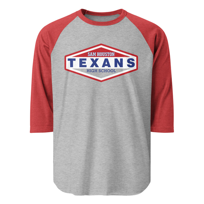 Sam Houston High School Texans Unisex 3/4 sleeve Raglan T-shirt 009