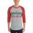 Man wearing The Woodlands High School Highlanders Unisex 3/4 sleeve Raglan T-shirt 024