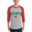 Man wearing The Woodlands High School Highlanders Unisex 3/4 sleeve Raglan T-shirt 049