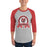 Man wearing Tomball High School Cougars Unisex 3/4 sleeve Raglan T-shirt 212