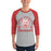 Man wearing Tomball High School Cougars Unisex 3/4 sleeve Raglan T-shirt 208