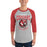 Tomball High School Cougars Unisex 3/4 sleeve Raglan T-shirt 213