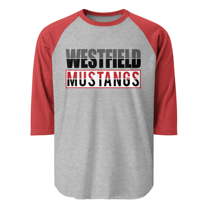 Westfield High School Mustangs Unisex 3/4 sleeve Raglan T-shirt 031