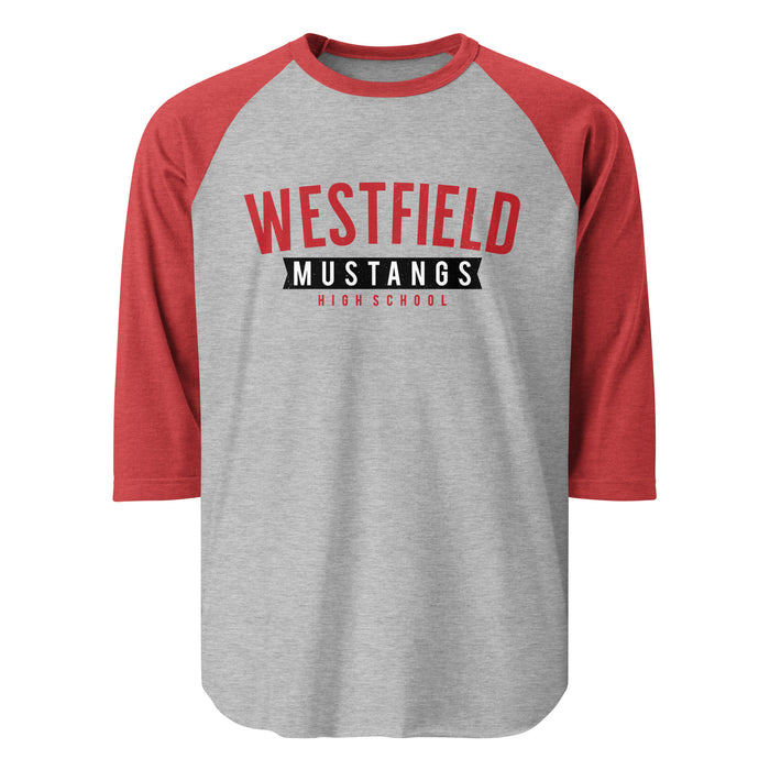 Westfield High School Mustangs Unisex 3/4 sleeve Raglan T-shirt 021