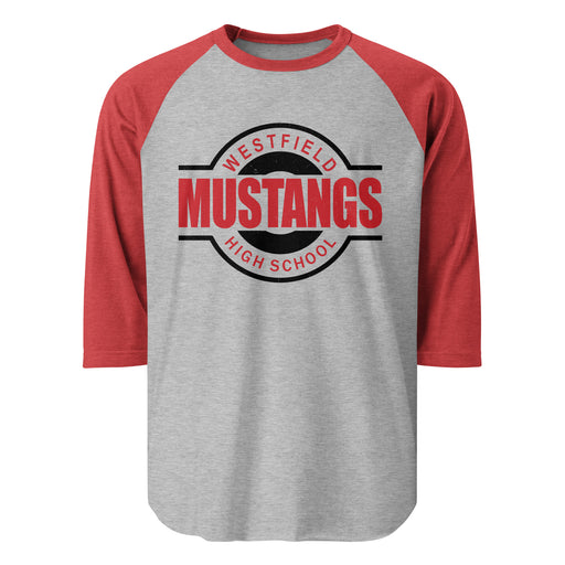 Westfield High School Mustangs Unisex 3/4 sleeve Raglan T-shirt 011