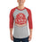 Man wearing Caney Creek High School Panthers Unisex 3/4 sleeve Raglan T-shirt 219