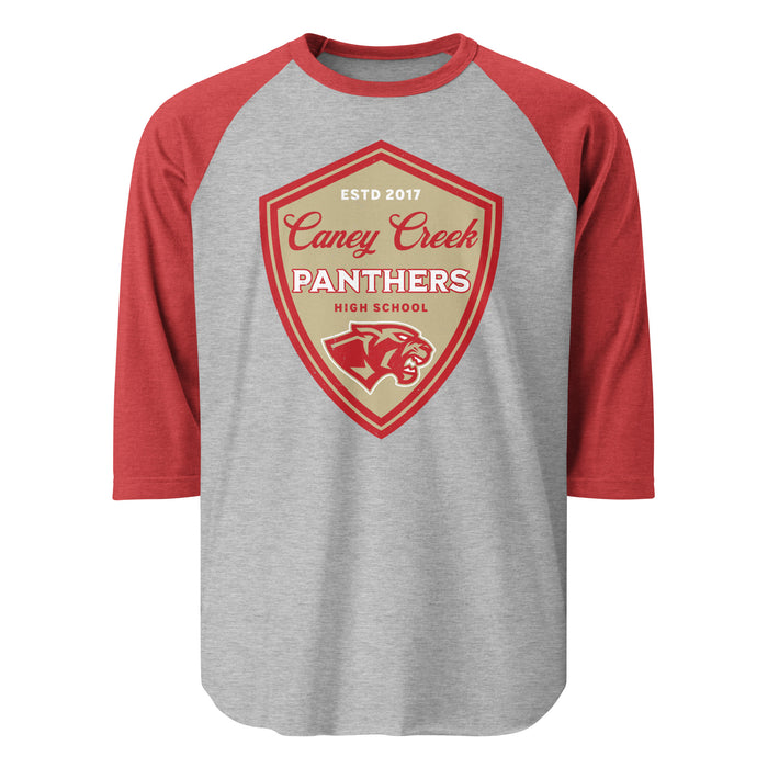 Caney Creek High School Panthers Unisex 3/4 sleeve Raglan T-shirt 225