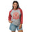 Woman wearing Caney Creek High School Panthers Unisex 3/4 sleeve Raglan T-shirt 212