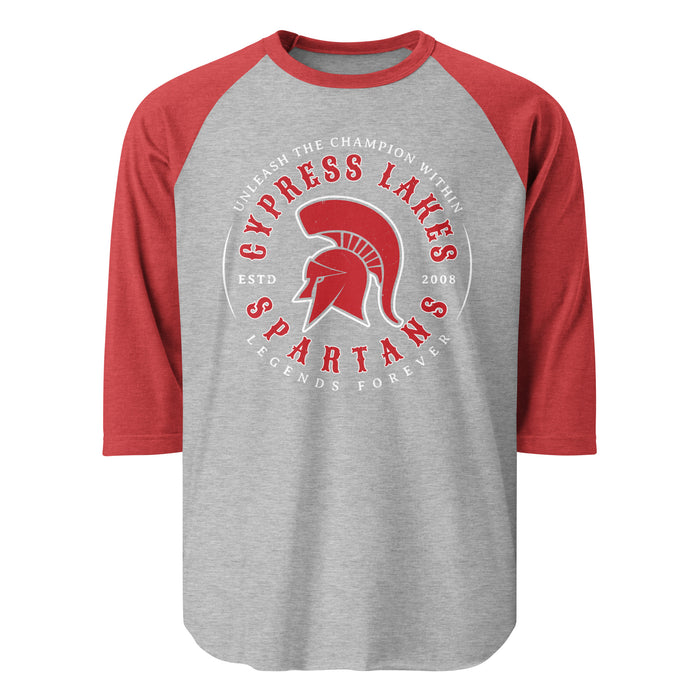 Cypress Lakes High School Spartans Unisex 3/4 sleeve Raglan T-shirt 214