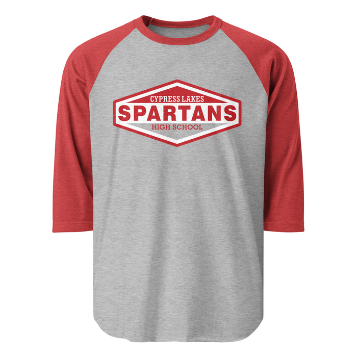 Cypress Lakes High School Spartans Unisex 3/4 sleeve Raglan T-shirt 009