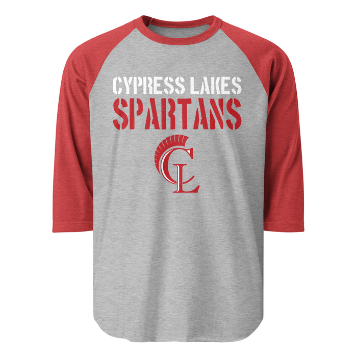 Cypress Lakes High School Spartans Unisex 3/4 sleeve Raglan T-shirt 017