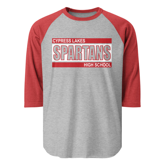 Cypress Lakes High School Spartans Unisex 3/4 sleeve Raglan T-shirt 098