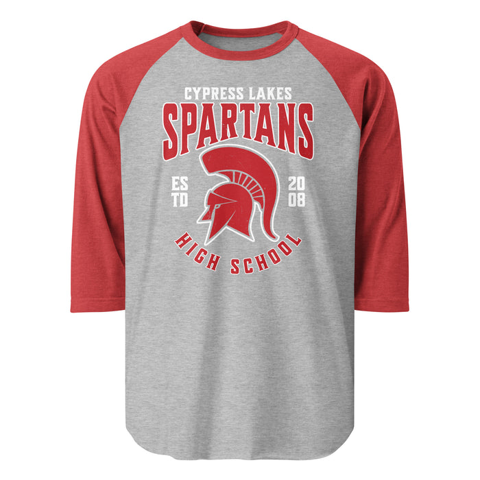 Cypress Lakes High School Spartans Unisex 3/4 sleeve Raglan T-shirt 213
