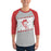 Man wearing Cypress Lakes High School Spartans Unisex 3/4 sleeve Raglan T-shirt 223