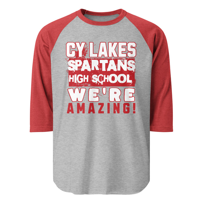 Cypress Lakes High School Spartans Unisex 3/4 sleeve Raglan T-shirt 231