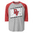 Del Valle High School Cardinals Unisex 3/4 sleeve Raglan T-shirt 223