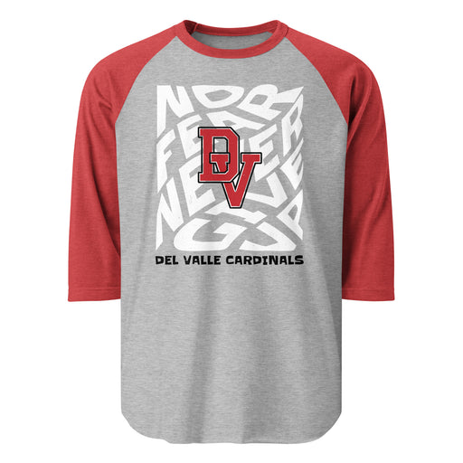 Del Valle High School Cardinals Unisex 3/4 sleeve Raglan T-shirt 236