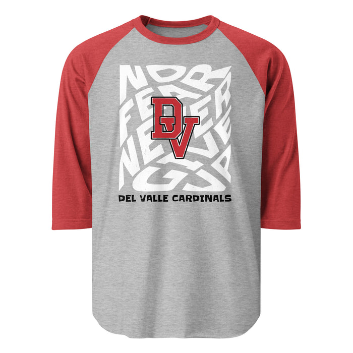Del Valle High School Cardinals Unisex 3/4 sleeve Raglan T-shirt 236