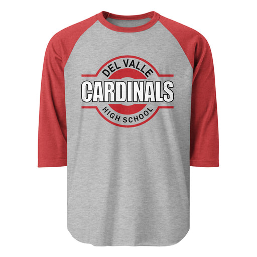 Del Valle High School Cardinals Unisex 3/4 sleeve Raglan T-shirt 011