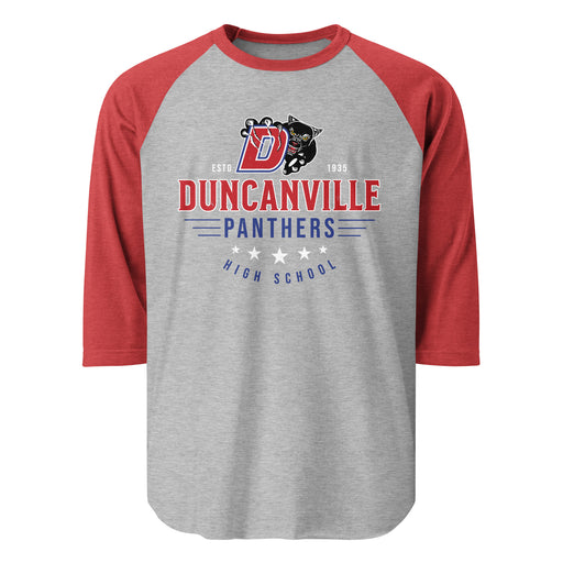 Duncanville High School Panthers Unisex 3/4 sleeve Raglan T-shirt 217