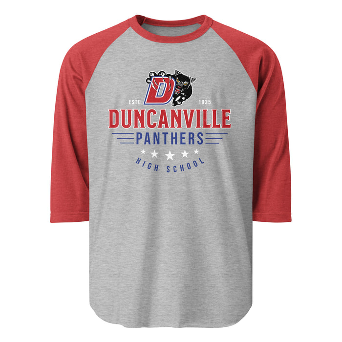 Duncanville High School Panthers Unisex 3/4 sleeve Raglan T-shirt 217