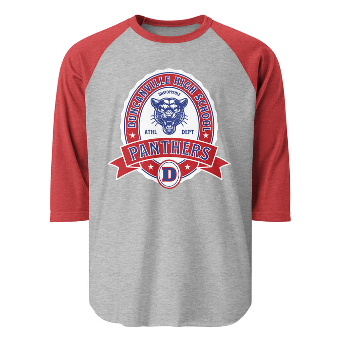 Duncanville High School Panthers Unisex 3/4 sleeve Raglan T-shirt 212