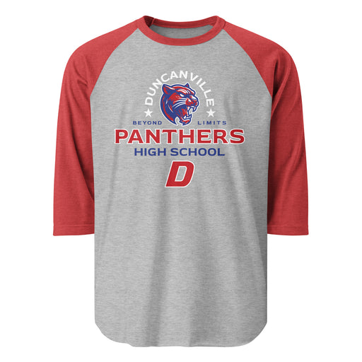 Duncanville High School Panthers Unisex 3/4 sleeve Raglan T-shirt 222