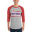 Man wearing Duncanville High School Panthers Unisex 3/4 sleeve Raglan T-shirt 098