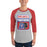Man wearing Duncanville High School Panthers Unisex 3/4 sleeve Raglan T-shirt 001