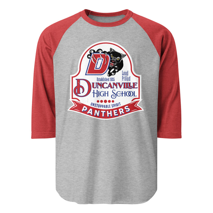Duncanville High School Panthers Unisex 3/4 sleeve Raglan T-shirt 219