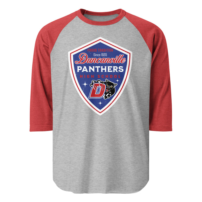 Duncanville High School Panthers Unisex 3/4 sleeve Raglan T-shirt 225