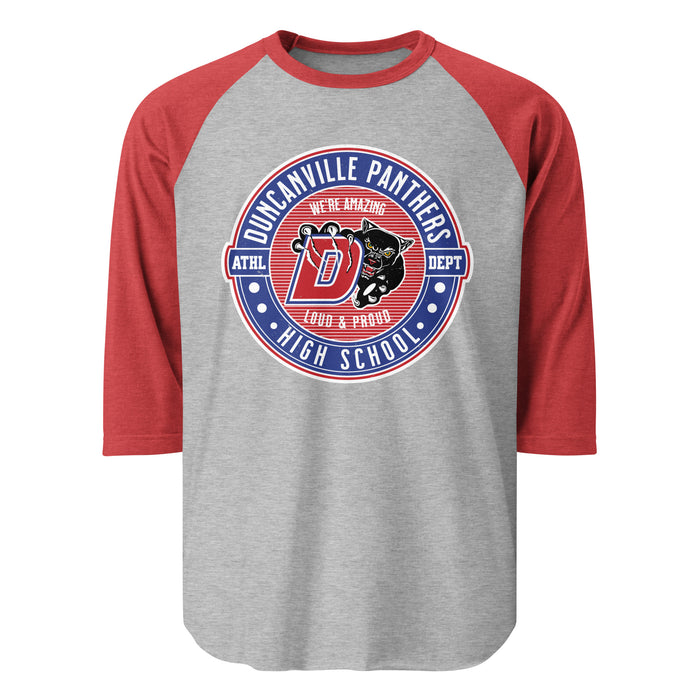 Duncanville High School Panthers Unisex 3/4 sleeve Raglan T-shirt 224