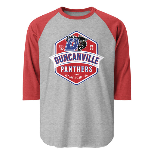 Duncanville High School Panthers Unisex 3/4 sleeve Raglan T-shirt 209