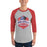Man wearing Duncanville High School Panthers Unisex 3/4 sleeve Raglan T-shirt 209