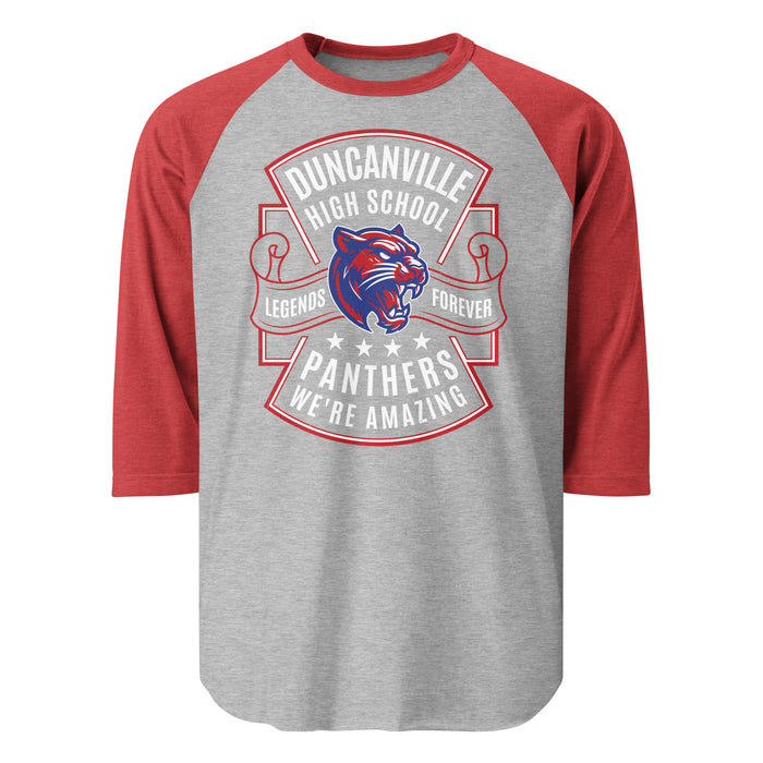 Duncanville High School Panthers Unisex 3/4 sleeve Raglan T-shirt 207