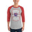 Man wearing Duncanville High School Panthers Unisex 3/4 sleeve Raglan T-shirt 207