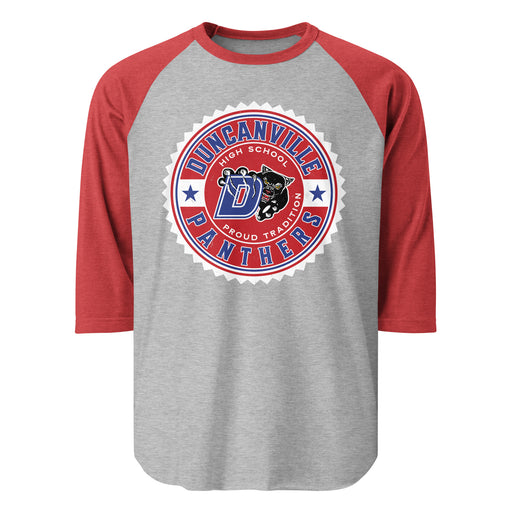 Duncanville High School Panthers Unisex 3/4 sleeve Raglan T-shirt 203