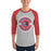 Man wearing Duncanville High School Panthers Unisex 3/4 sleeve Raglan T-shirt 203