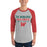 Man wearing The Woodlands High School Highlanders Unisex 3/4 sleeve Raglan T-shirt 003