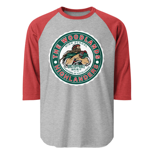 The Woodlands High School Highlanders Unisex 3/4 sleeve Raglan T-shirt 216