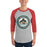 Man wearing The Woodlands High School Highlanders Unisex 3/4 sleeve Raglan T-shirt 216