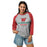 Woman wearing The Woodlands High School Highlanders Unisex 3/4 sleeve Raglan T-shirt 217