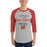 Man wearing The Woodlands High School Highlanders Unisex 3/4 sleeve Raglan T-shirt 034