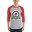 Man wearing The Woodlands High School Highlanders Unisex 3/4 sleeve Raglan T-shirt 212