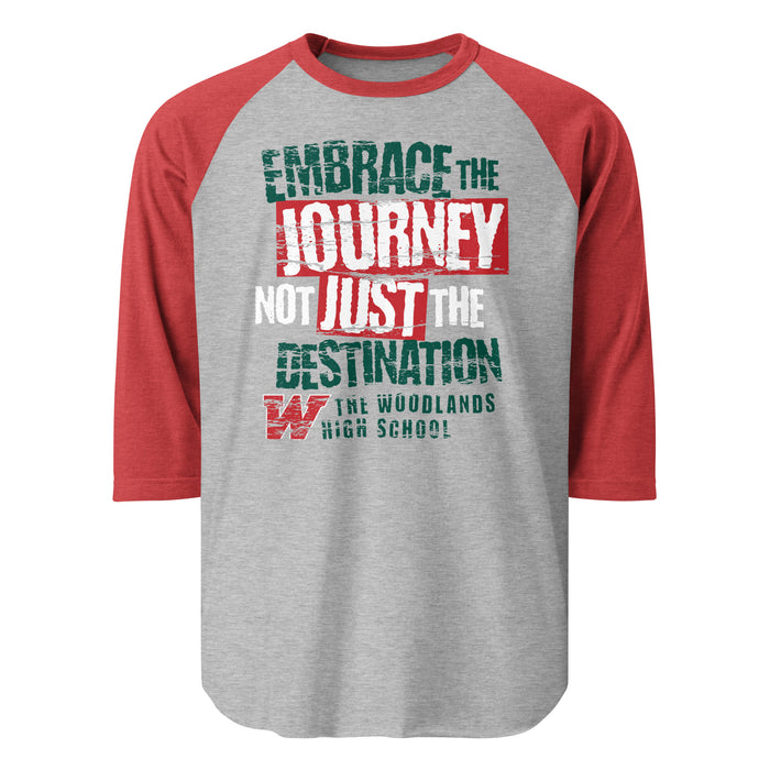 The Woodlands High School Highlanders Unisex 3/4 sleeve Raglan T-shirt 232