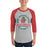 Man wearing The Woodlands High School Highlanders Unisex 3/4 sleeve Raglan T-shirt 206