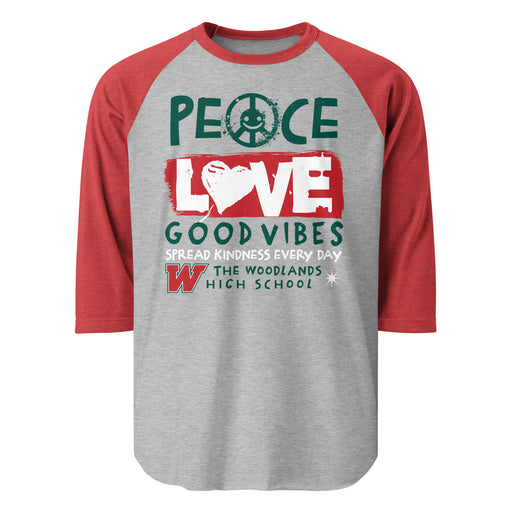 The Woodlands High School Highlanders Unisex 3/4 sleeve Raglan T-shirt 240