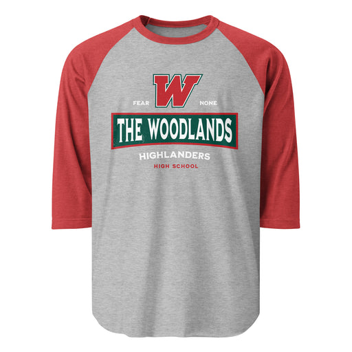 The Woodlands High School Highlanders Unisex 3/4 sleeve Raglan T-shirt 202