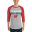 Man wearing The Woodlands High School Highlanders Unisex 3/4 sleeve Raglan T-shirt 024