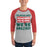 Man wearing The Woodlands High School Highlanders Unisex 3/4 sleeve Raglan T-shirt 231